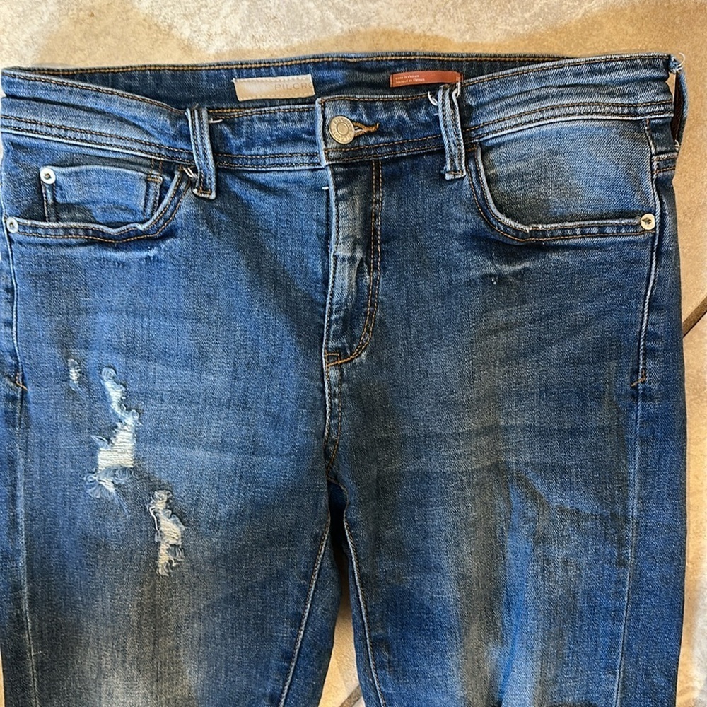 Pilcro Anthropologie Slim Boyfriend Crop Jeans 27 Straight Destroy - Picture 6 of 8